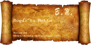 Bogáts Metta névjegykártya